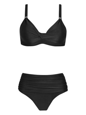 Lygia & Nanny Marianne gathered high-waisted bikini - women - Polyamide/Elastane - 40 - Black