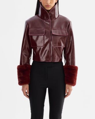 LaMarque Hedda Cropped Faux Leather Jacket
