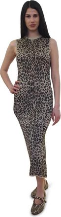 Marella Lange Jurk met Dierenprint - Dames - Casual kleedjes - Veelkleurig - L - Leer - Kleedjes