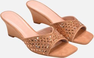 XY London Womens XY London Womens/Ladies Georgia Diamante Heeled Mule Sandals - Cream - Size: 6