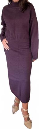 Double Zero Perfection Sweater And Skirt Set In Purple