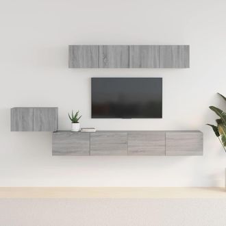 vidaXL Vidaxl - Set De Muebles Para Tv 5 Pzas Madera Contrachapada Gris Sonoma