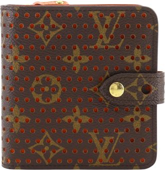 Louis Vuitton Brown Monogram Orange Canvas Monogram Perforated Wallet (Bi-Fold) (Pre-Owned)