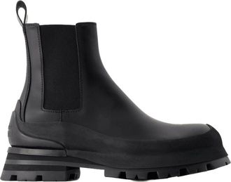 Alexander McQueen Mens Ankle Boot Black Calfskin