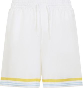 Casablanca White Regular Stripes Shorts