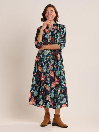 Brakeburn Estrella Sculpted Collar Maxi Dress in Navy at Nordstrom, Size 12