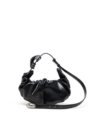 Diesel Grab-D-Small scruched hobo bag - Shoulder Bags - Woman - Black