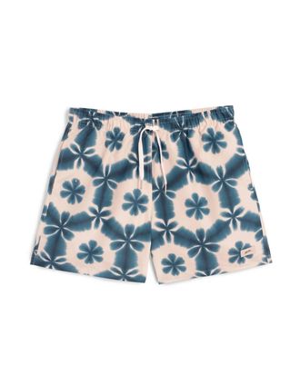 Bather Mens Garden Shibori Swim Trunk In Teal