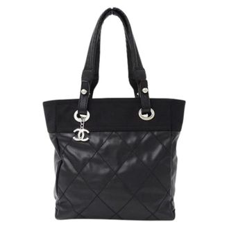 Chanel Pre-owned Canvas Tote Bag - Dames - Pre-owned - Zwart - Maat: ONE Size