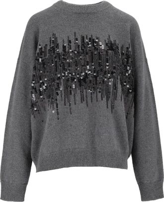 PESERICO Relaxed Fit Sequin Detail Knitted Sweater