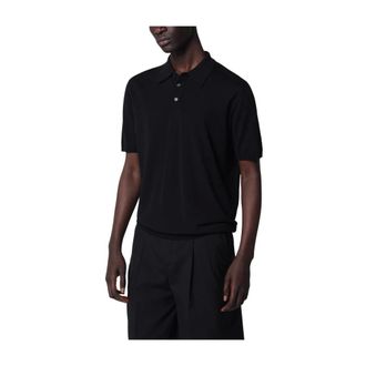 Roberto Collina Polo Shirts, male, Black, Size: 2XL Polo MC