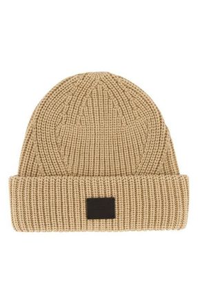 AllSaints Ribbed Beanie in Toffee at Nordstrom
