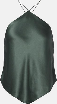 The Sei Halterneck silk charmeuse top