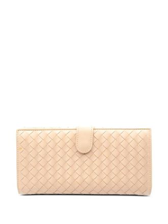 Bottega Veneta Intrecciato-design hook-fastening wallet - Neutrals