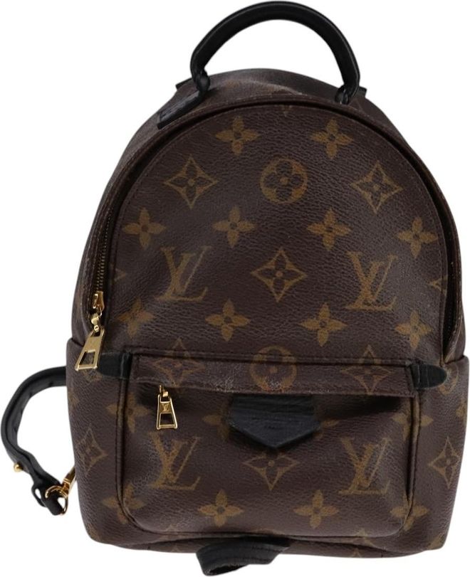 Palm Springs Backpack Monogram Canvas Brown Canvas Backpack Bag (Pre-Owned)