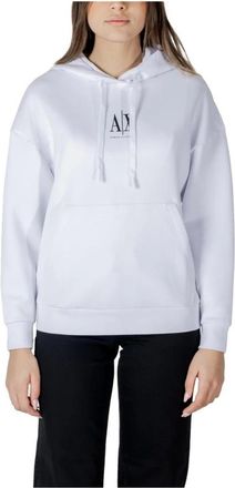 A|X Armani Exchange Hoodie met lange mouwen en slip-on sluiting - Dames - Hoodies - Wit - S - Katoen - Hoodies & sweatvesten