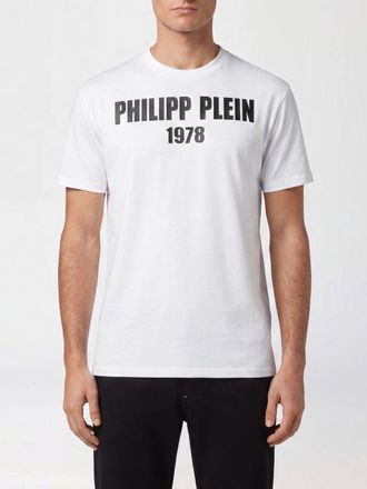 Philipp Plein T-shirt in cotone con stampa logo lettering a contrasto sul petto