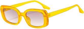 Generic Small Frame Outdoor Men Sunglasses Commuter Women Driving Decorative Sun Glasses(Yellow)