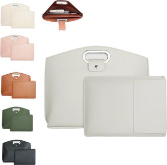 Generic 2PCS Womens Laptop Tote Bag Set,Waterproof Leather 14-16in Handbag,Large Work Tote Bag Briefcase for Laptops and iPad Cases (Gray)