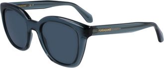 Ferragamo Blauwe Injected Zonnebril