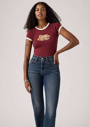 Levi's Graphic Riley Raglan Tee - Womens - L - Red