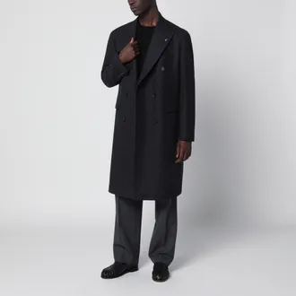 Tagliatore Cappotto doppiopetto nero motivo Principe di Galles