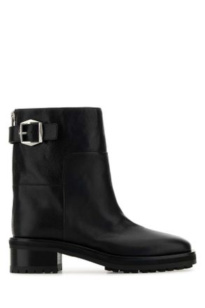 Jimmy Choo London Black Leather Brooklyn Ankle Boots