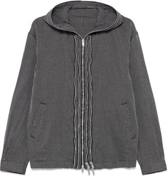 Undercover striped jacket - men - Silk/Paper - 4 - Black