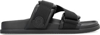 Moncler Schoenen, Dames, Zwart, 38 EU, Leer, Mon Summer Slides