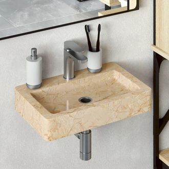 Berkfield Home Sink Cream 38x24x6.5 cm Marble