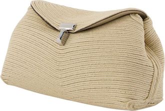 Toteme Womens Mini T-Lock Rope Clutch - Toteme Canvas Beige Bags Clutches