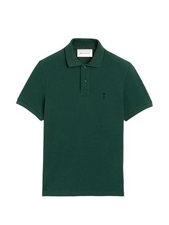 Ami Minimalist Green Polo Shirt with Classic Collar