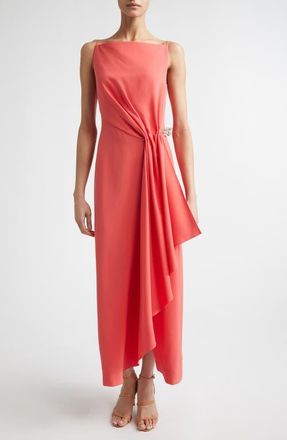 Lela Rose Fluid Stretch Crepe Pin Detail Dress in Watermelon at Nordstrom, Size 4