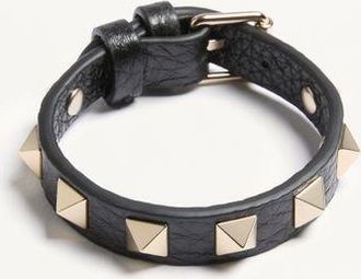Valentino Garavani Bracciale Rockstud In Pelle Donna NERO UNI