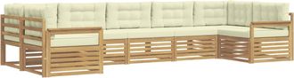 vidaXL Conjunto De Sof&aacute;s De Exterior 7 Uds. Blanco Y Crema Vidaxl