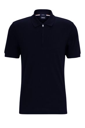 HUGO BOSS Mens Polston 34 Polo Shirt Dark Blue - Size Large
