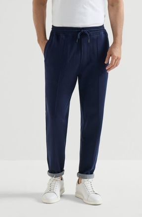 Brunello Cucinelli Double cloth trousers in Cobalt at Nordstrom, Size Xxx-Large Eu
