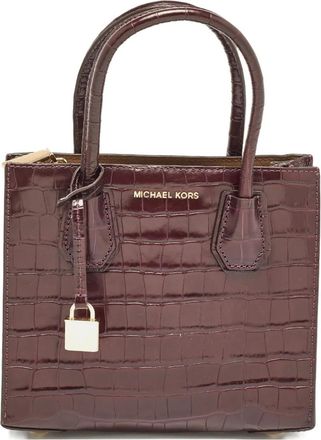 Michael Kors Mercer shopper met krokodillen-reli&euml;f - Rood