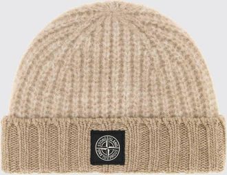Stone Island Alpaca Wool Blend Beanie with Cuff and Logo Patch