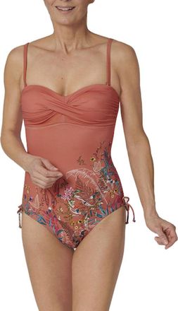 Triumph Womens Botanical Leaf Swimsuit Orange - Dark Combination Polyamide - Size 46C