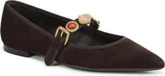 Veronica Beard Selene Charms Pointed Toe Flat in Espresso at Nordstrom, Size 7.5