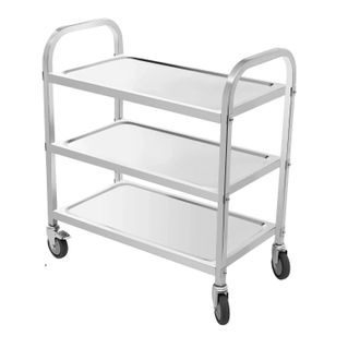OEM Carrito De Cocina, Acero Inoxidable Duradero, Amplio Espacio De Almacenamiento, Color Plata