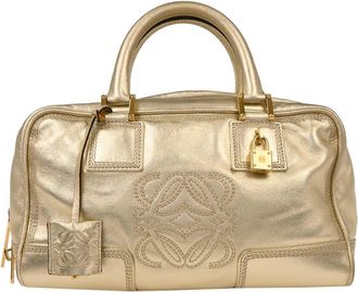 Loewe Amazona Bag Leather Metallic Leather Handbag (Pre-Owned)