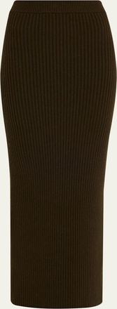 Max Mara Ribbed Wool-Cashmere Maxi Pencil Skirt