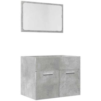 vidaXL 2 Piece Bathroom Furniture Set Concrete Grey Engineered Wood vidaXL