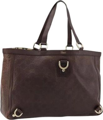 Gucci Pre-owned Tote Bags, female, Brown, Size: ONE SIZE Pre-owned Vintage GG Canvas Tote