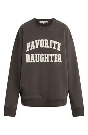 Favorite Daughter Collegiate Cotton Blend Sweatshirt in Coffee/gardenia at Nordstrom, Size X-Large