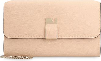 Valextra Womens Nolo Leather Clutch Pale Pink Calf Bags
