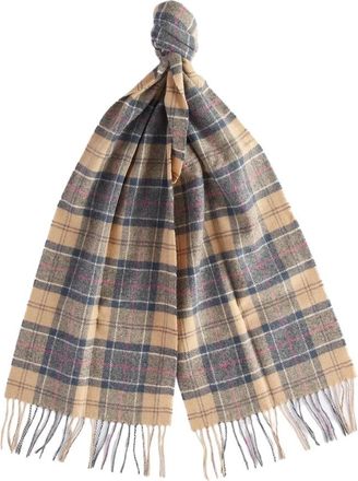 Barbour Gebloemde wollen sjaal met rafelranden - Heren - Wintersjaals - Veelkleurig - ONE Size - Wol - Accessoires
