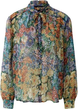 Oui Overhemden, Dames, Veelkleurig, XS, Chiffon, Crinkle Chiffon Blouse